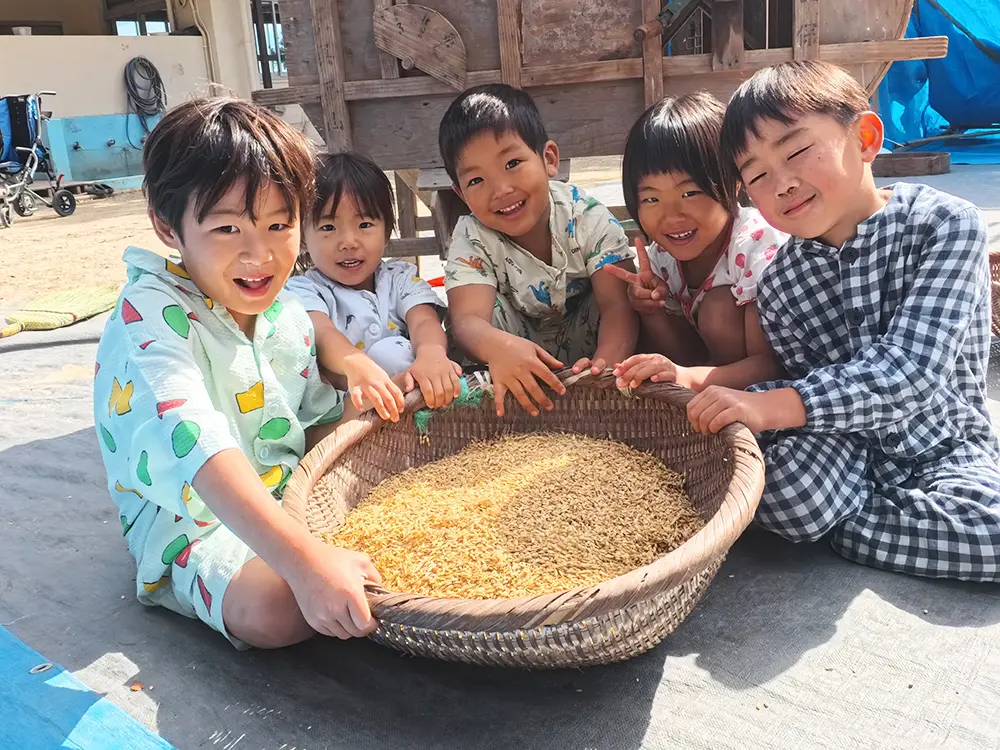 田植えをしている様子
